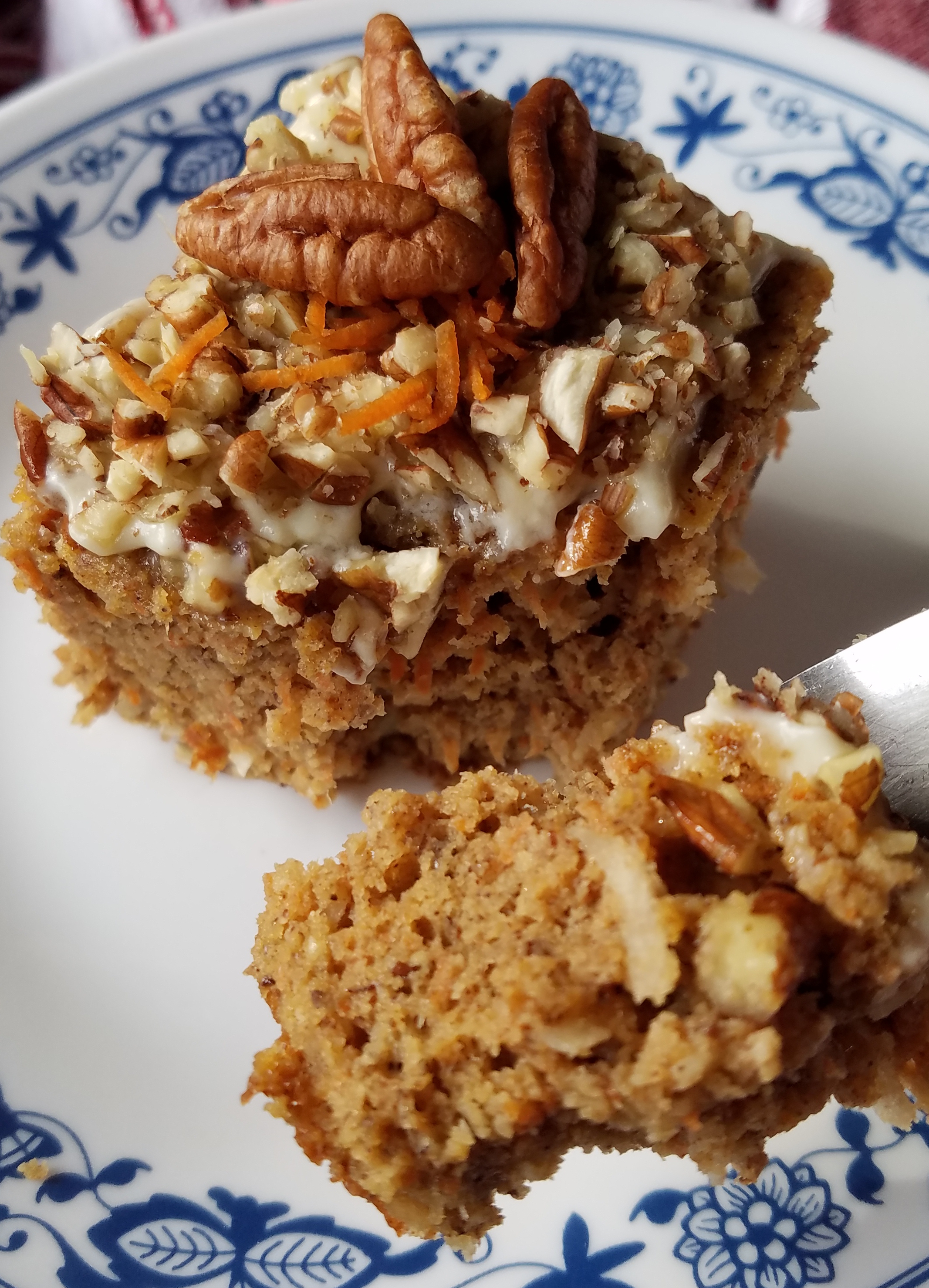 low carb carrot cake square