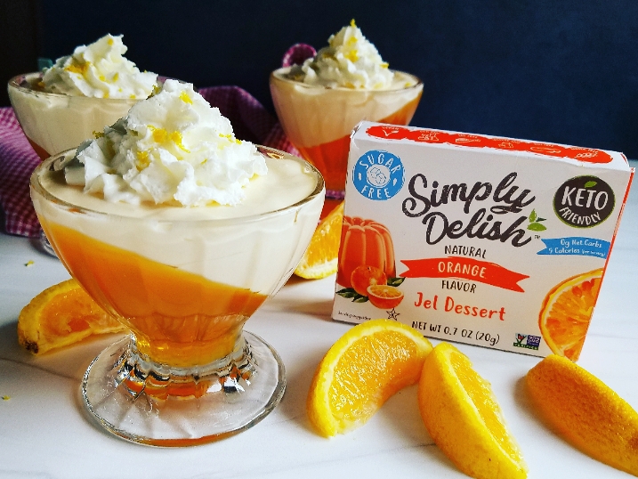 Easy Keto Jello Creamsicle Parfait Dessert Recipe