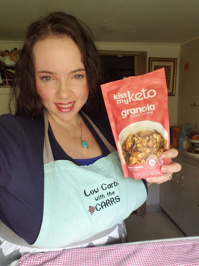 kiss my keto salted caramel granola package