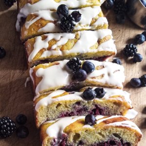 low carb blueberry bread made with coconut flour