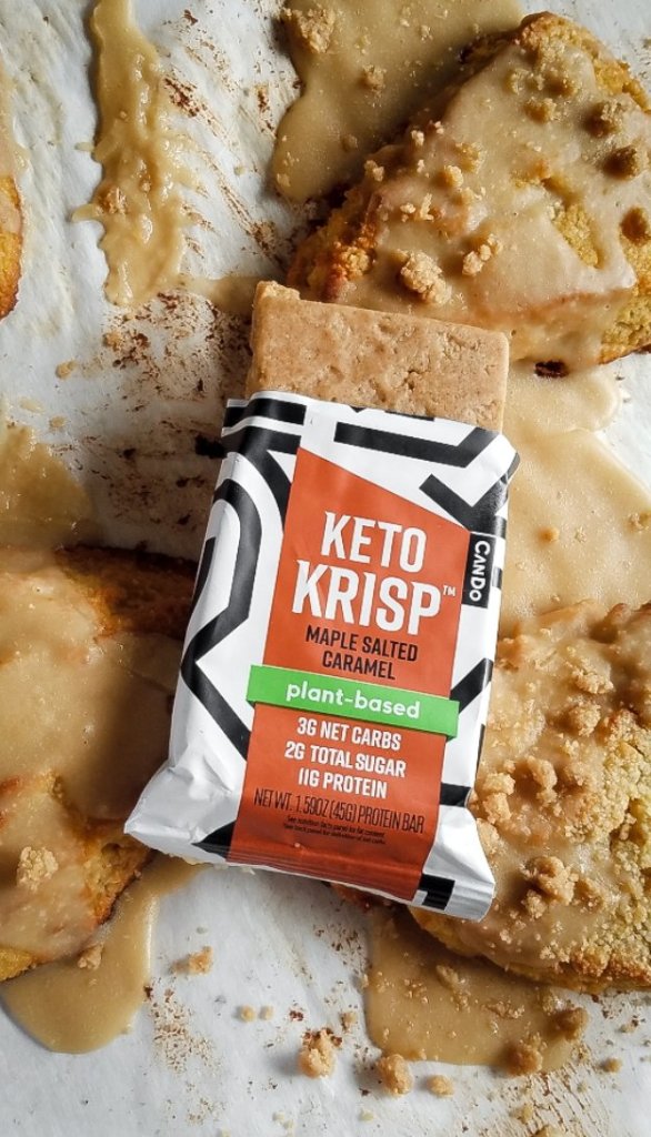 keto krisp maple caramel bar