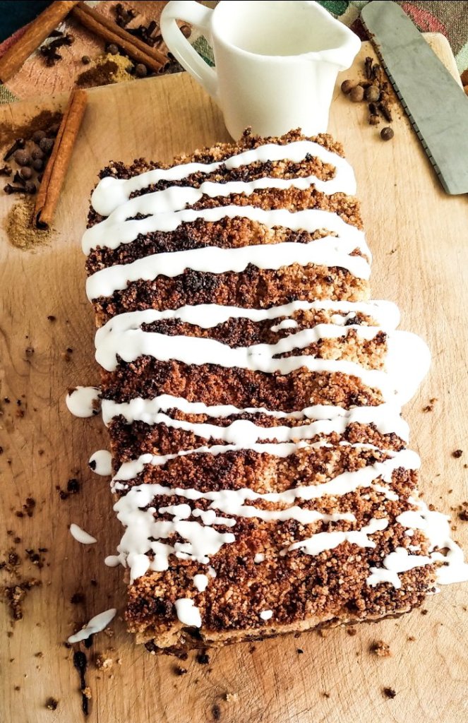 Keto Pumpkin Bread made with Coconut Flour on a cutting board