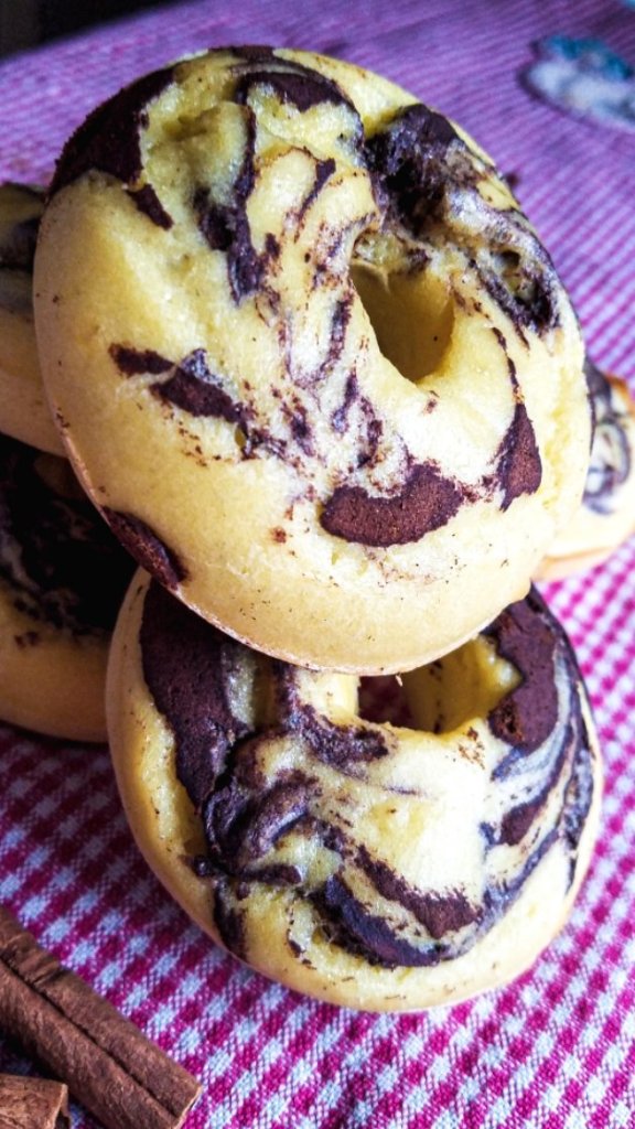 keto cinnamon swirl bagels stacked on one another