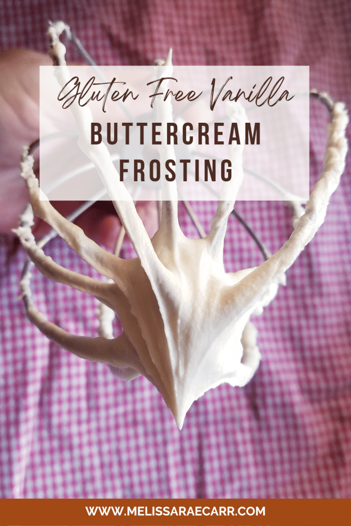 gluten free buttercream frosting pinable picture