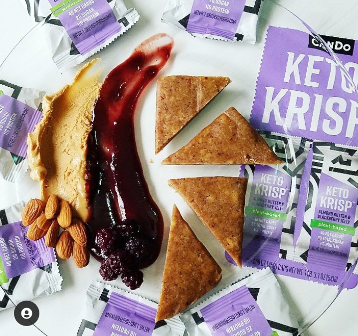 keto krisp almond butter blackberry bar