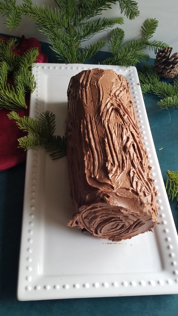 gluten free chocolate cherry yule log