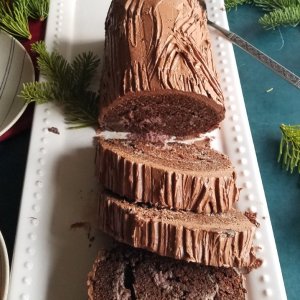 gluten free chocolate cherry yule log