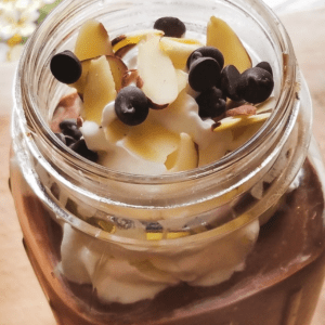 Keto chocolate almond mocha protein smoothie