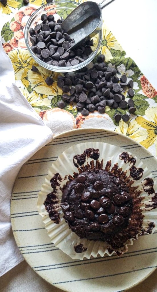 keto healthy double chocolate muffins on plate