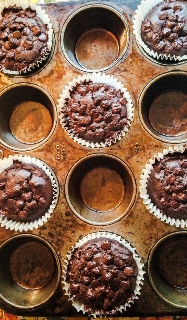 keto healthy double chocolate muffins in tin