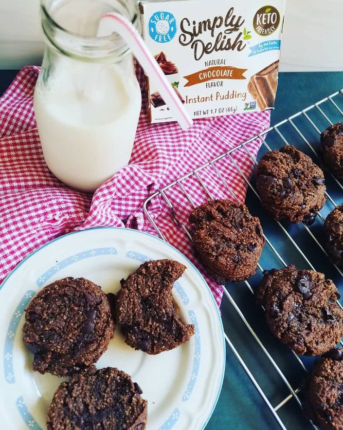 Keto Chocolate Chocolate Chip Pudding Cookies