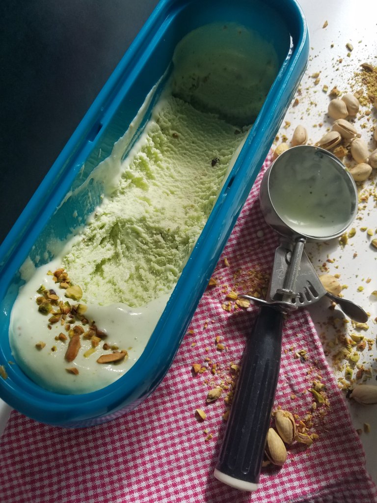 The Best Keto pistachio ice cream scooped