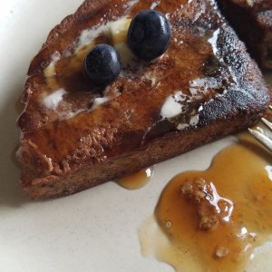 Healthy Keto Cinnamon French Toast (no bread) with syrup
