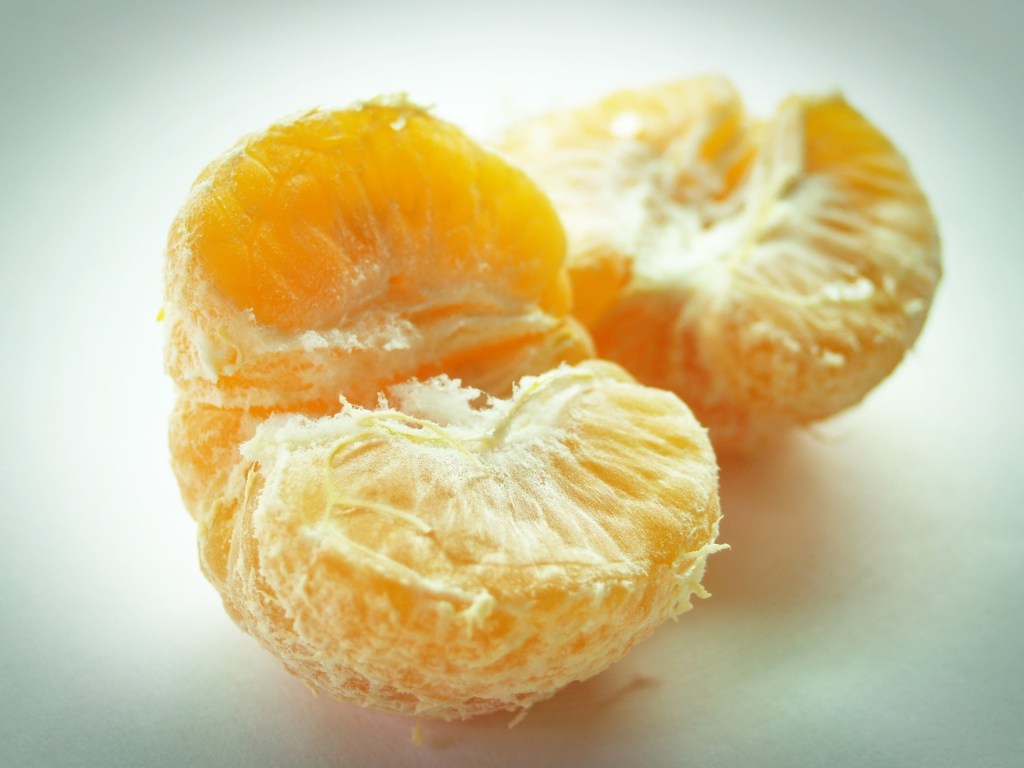 orange slices from a peeled orange
