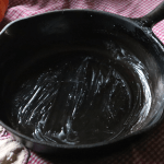 greased cast iron skillet