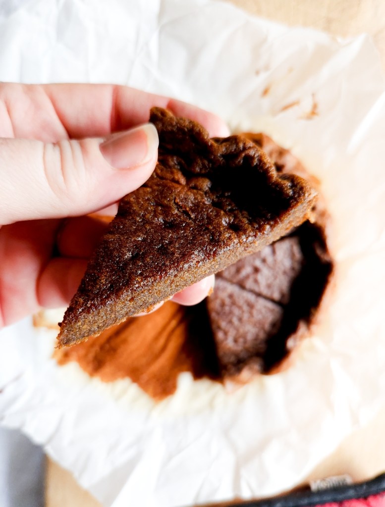 A piece of Gluten-free dairy free cinnamon bread being shown