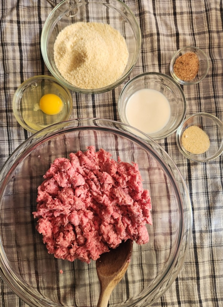 Ingredients for gluten-free Salisbury steak