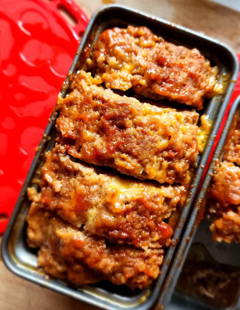 Close up of easy keto ground beef instapot meatloaf