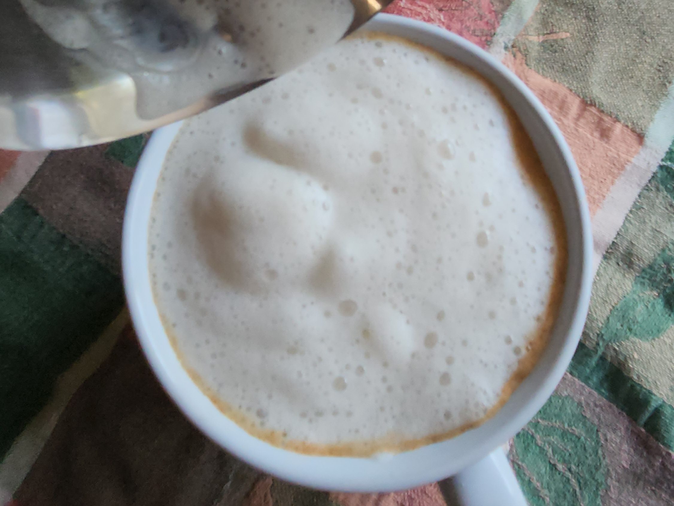 easy homemade cappuccino in a mug.