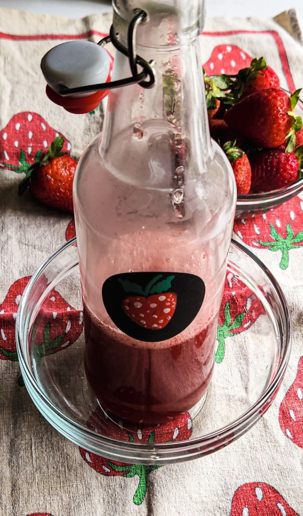 bottled strawberry syrup.