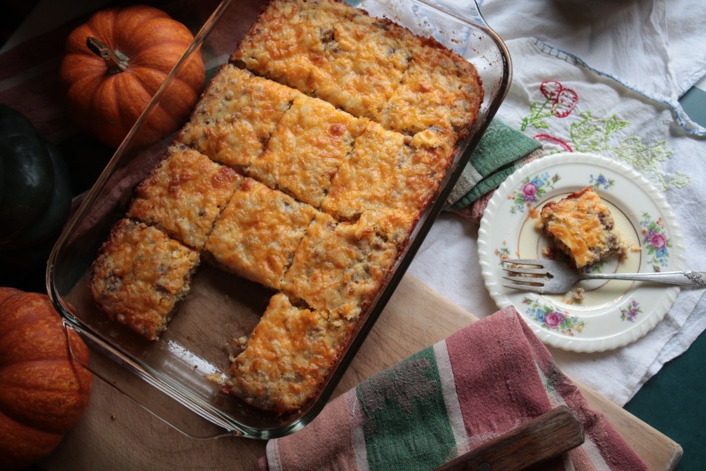 Easy Keto Sausage Breakfast Bars Recipe served up.