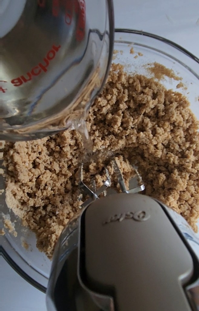 mixing the warm water in.