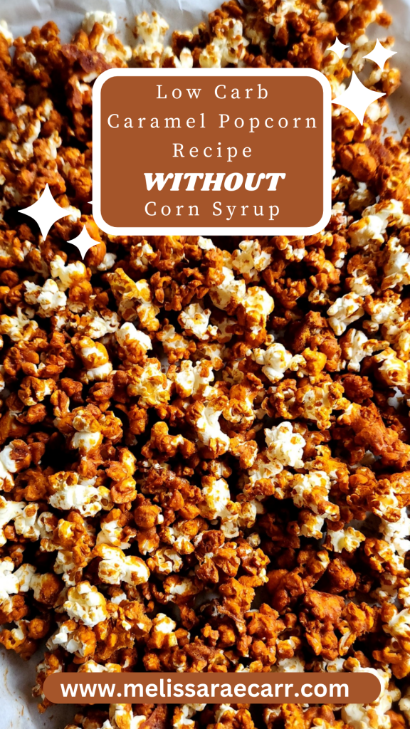 Low Carb Caramel Popcorn Recipe without Corn Syrup spread on a baking sheet.