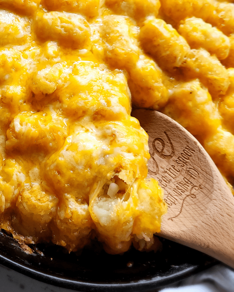 Low Carb Tot Casserole with Easy Homemade Cream Soup.