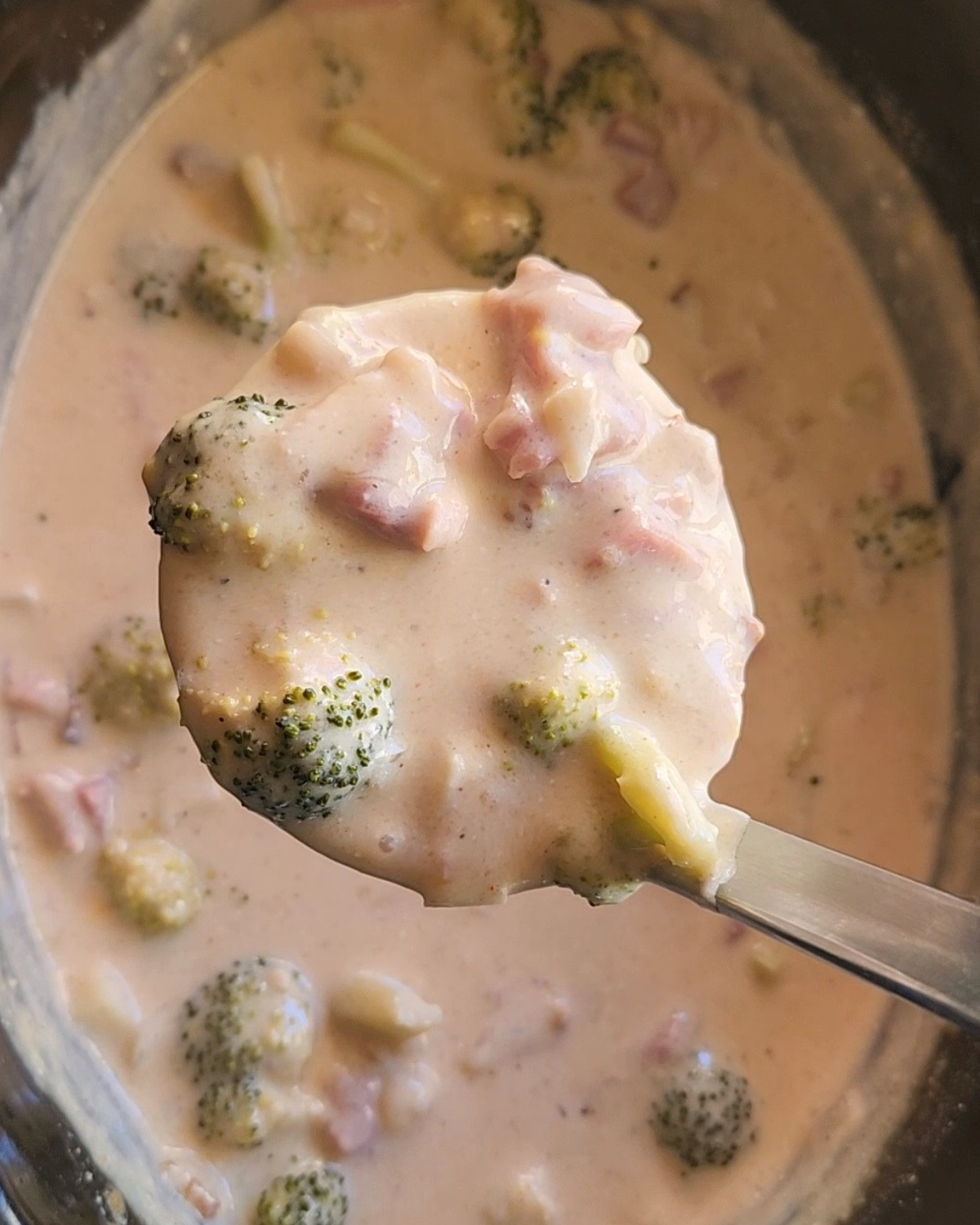 Gluten Free Ham and Broccoli Slow Cooker Soup (Keto)