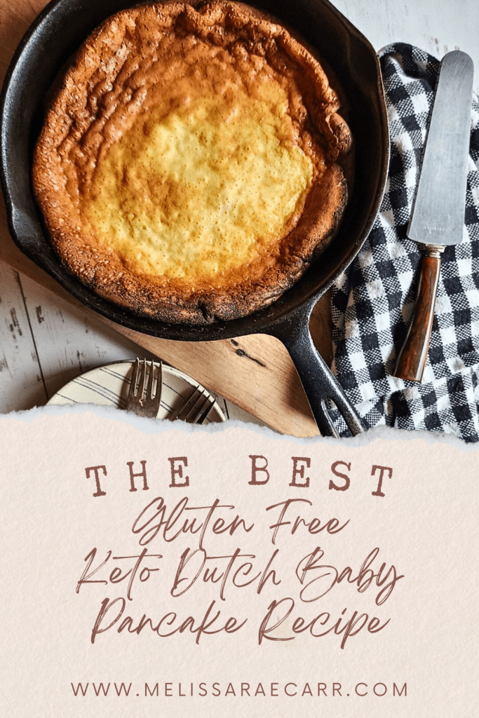 The best gluten-free keto Dutch baby pancake recipe in a cast iron skillet.