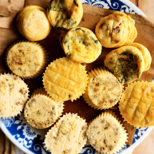 Gluten-free keto copycat Starbucks egg bites on a plate.