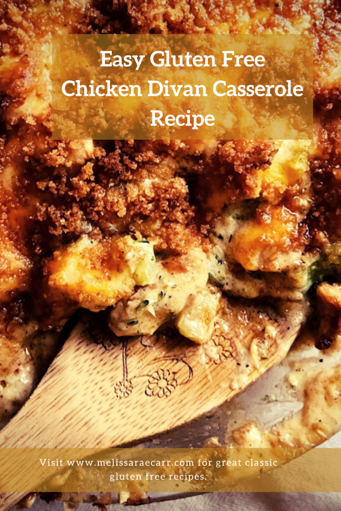 Easy gluten-free chicken Divan casserole recipe.