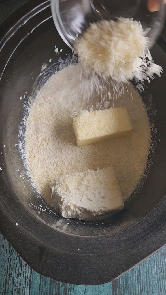Adding parmesan too easy gluten-free crockpot value alfredo sauce recipe.