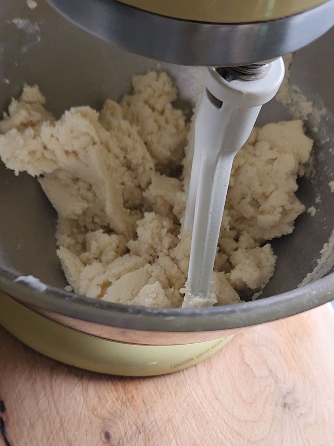 Mixing batter for Grandma's gluten-free cinnamon coffee cake recipe.