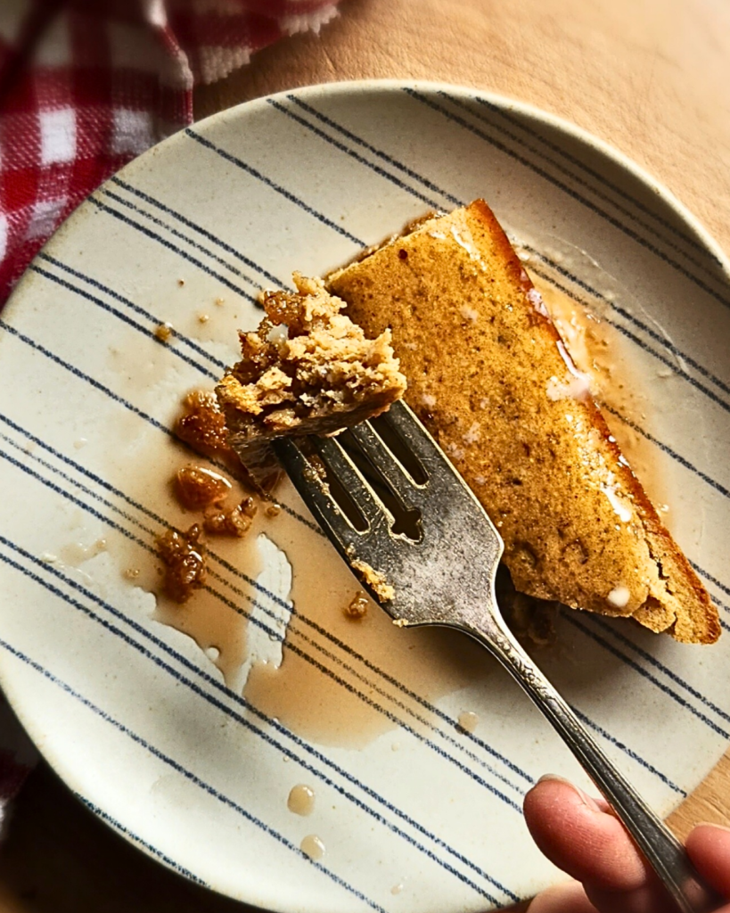 Easy gluten-free fluffy baked pecan pancake recipe.