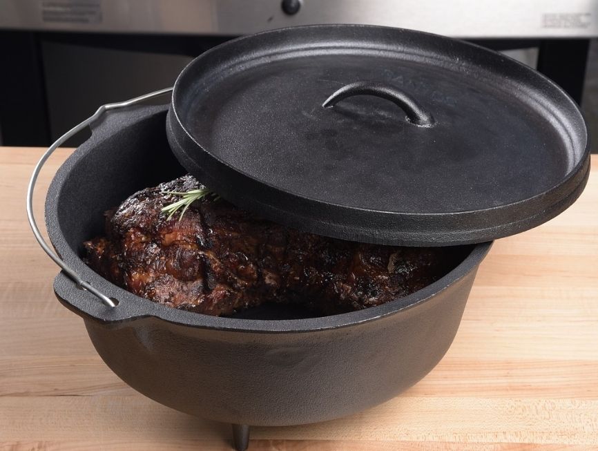 Cast iron Dutch oven pot.