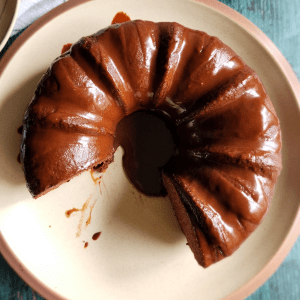 Gluten-free Bailey's Irish cream chocolate bundt cake.