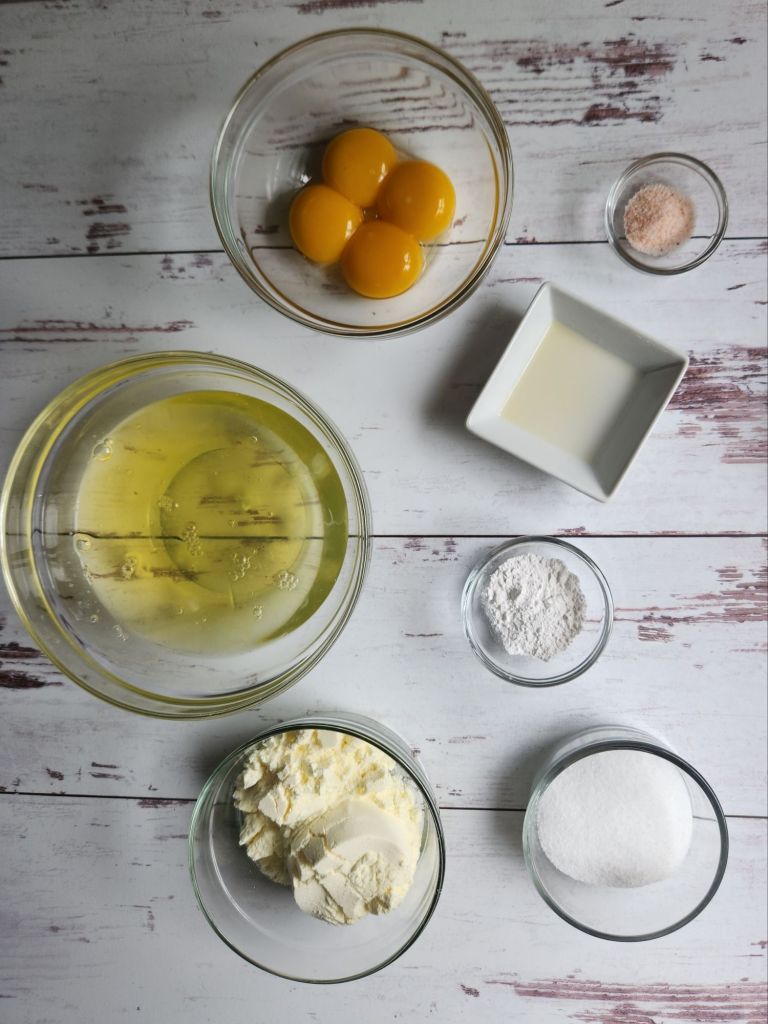 Ingredients needed to make gluten-free flourless Hawaiian Keto bread.