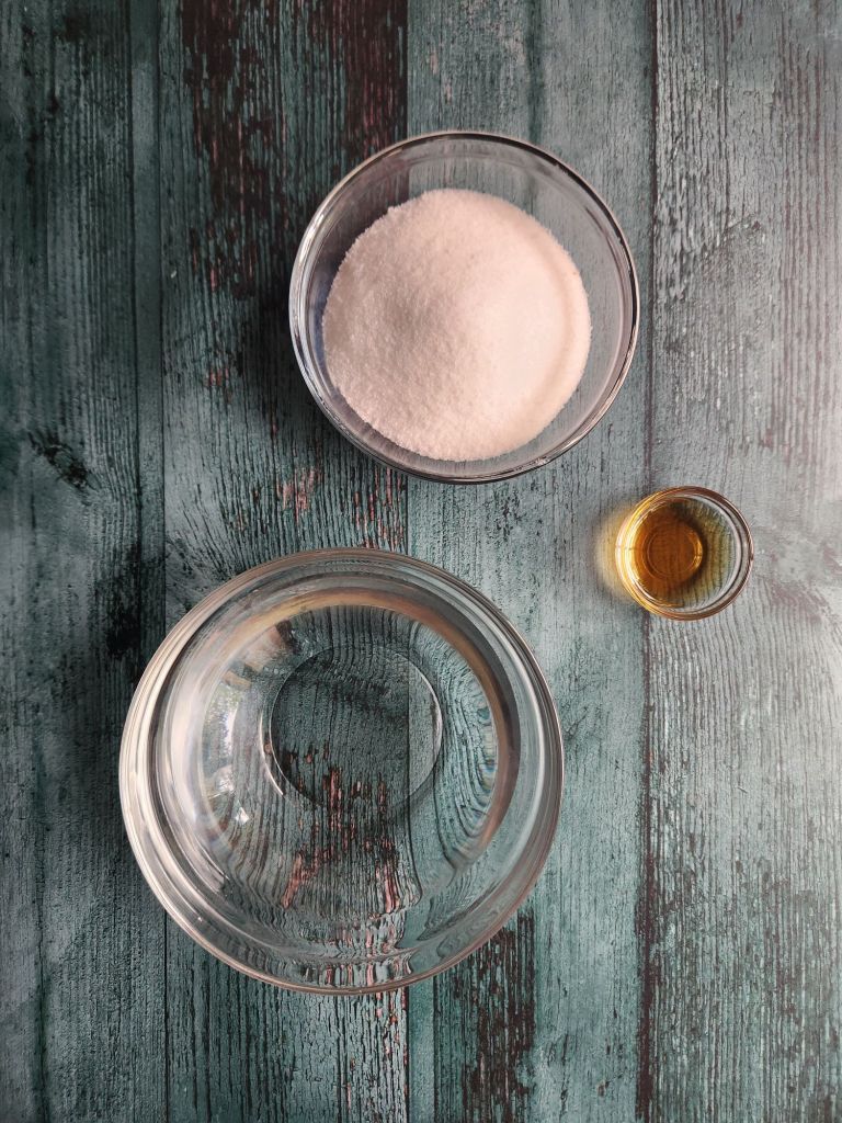 What you will need to make easy low carb.Starbucks Copycat vanilla syrup recipe.