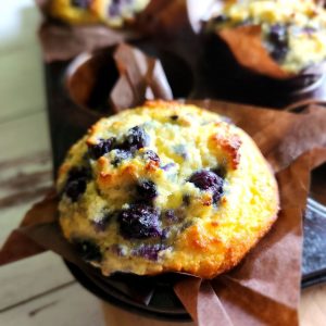 Quick Gluten Free Blueberry Muffins with a Cake Mix.
