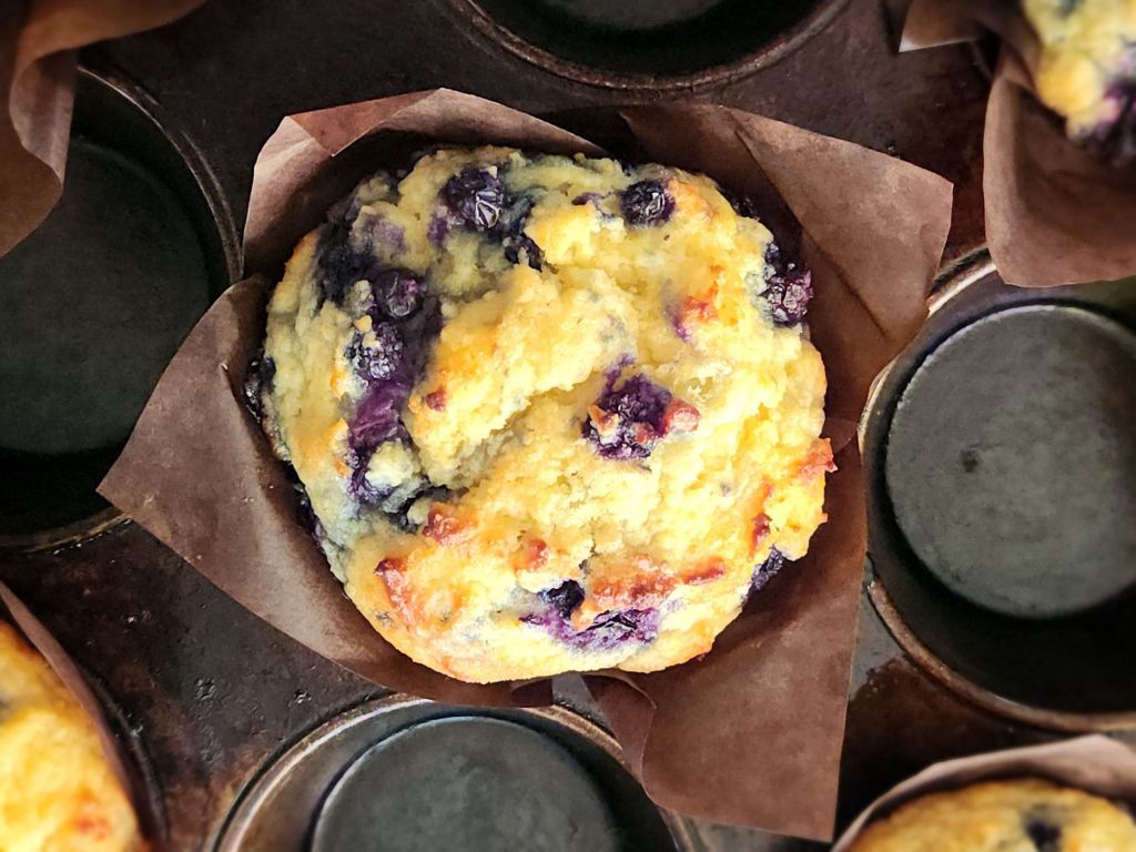 Quick Gluten Free Blueberry Muffins with a Cake Mix.