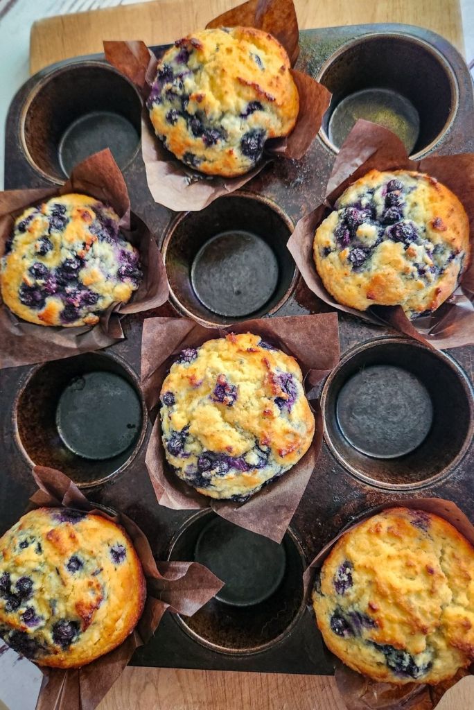 Quick Gluten Free Blueberry Muffins with a Cake Mix.