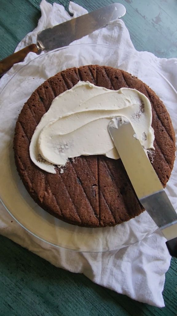 Spreading on easy dairy-free low carb buttercream frosting recipe.