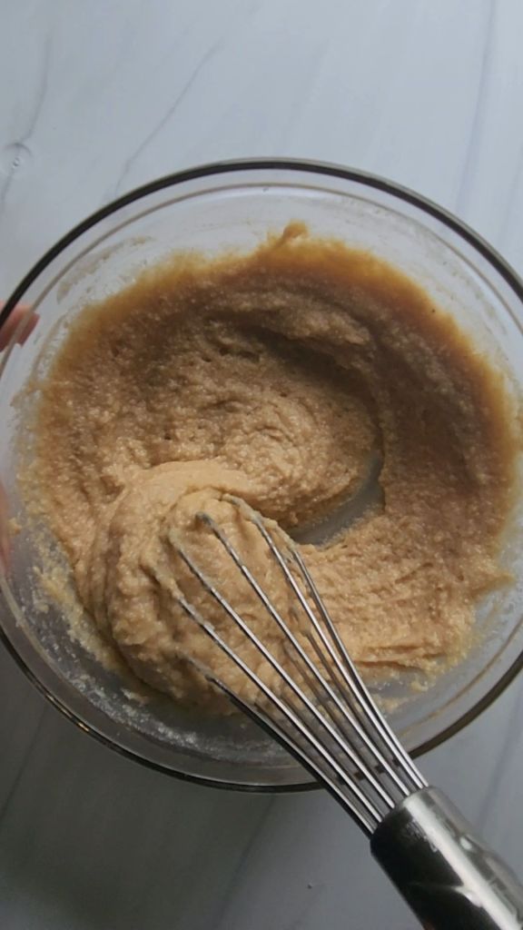 Mixing up batter for Gluten Free Keto Mini Glazed Donut Muffins Recipe.