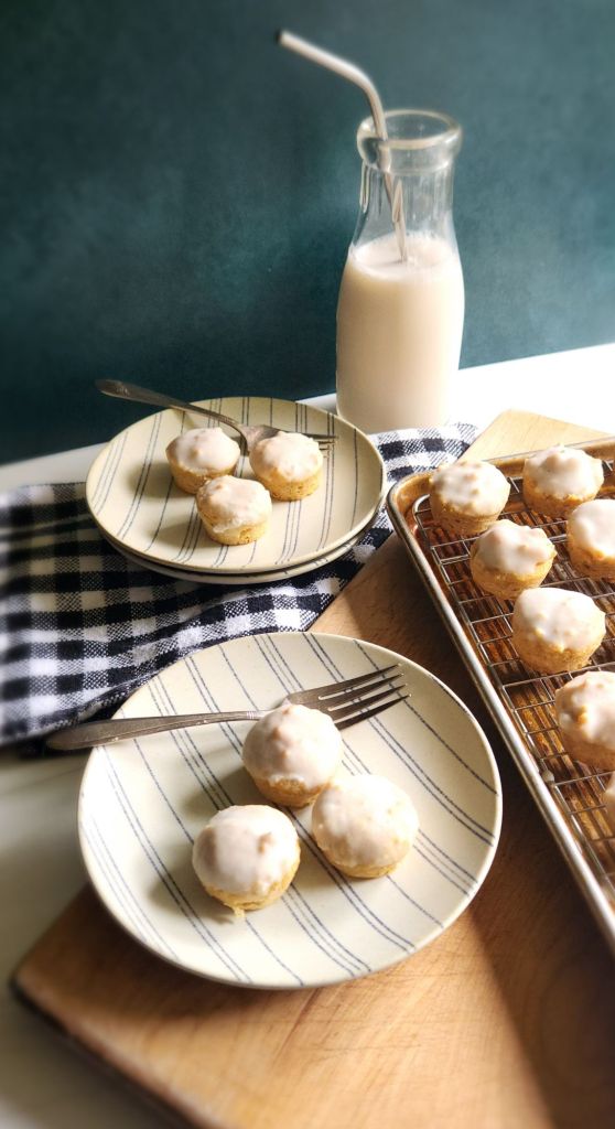 Gluten Free Keto Mini Glazed Donut Muffins served up