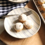 Gluten Free Keto Mini Glazed Donut Muffins served up.