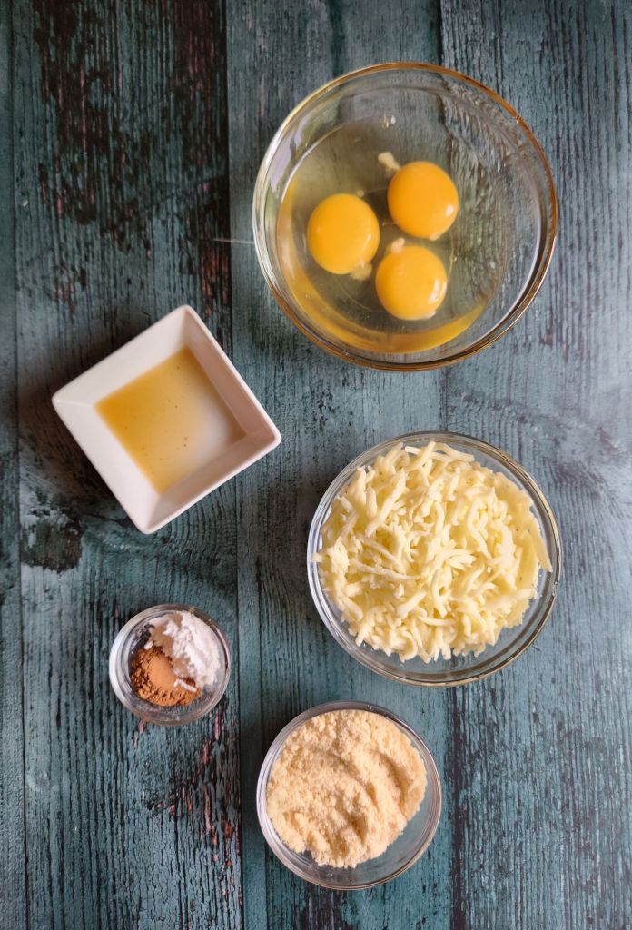 What you'll need to makeEasy gluten free low carb breakfast chaffle waffles.