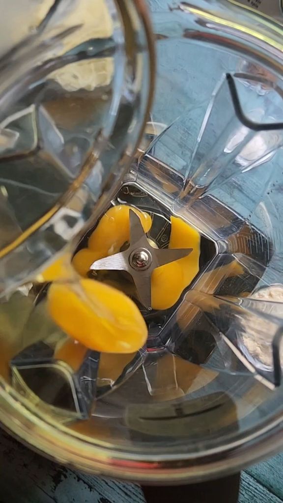 add eggs to blender first.
