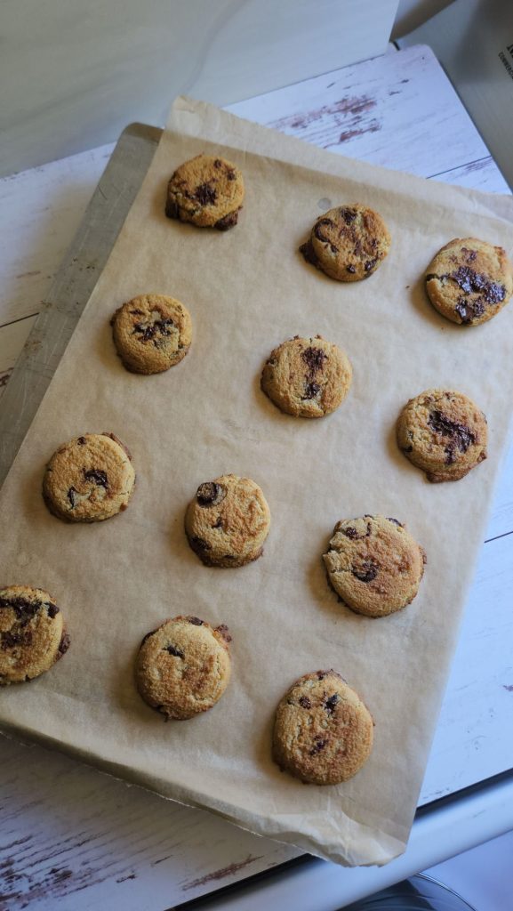 Soft batch Gluten Free low carb chocolate chip cookie.
