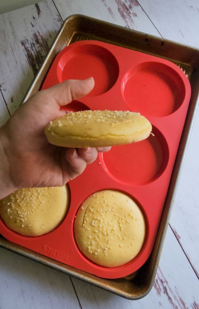 The best ever gluten free soft hamburger buns baked.